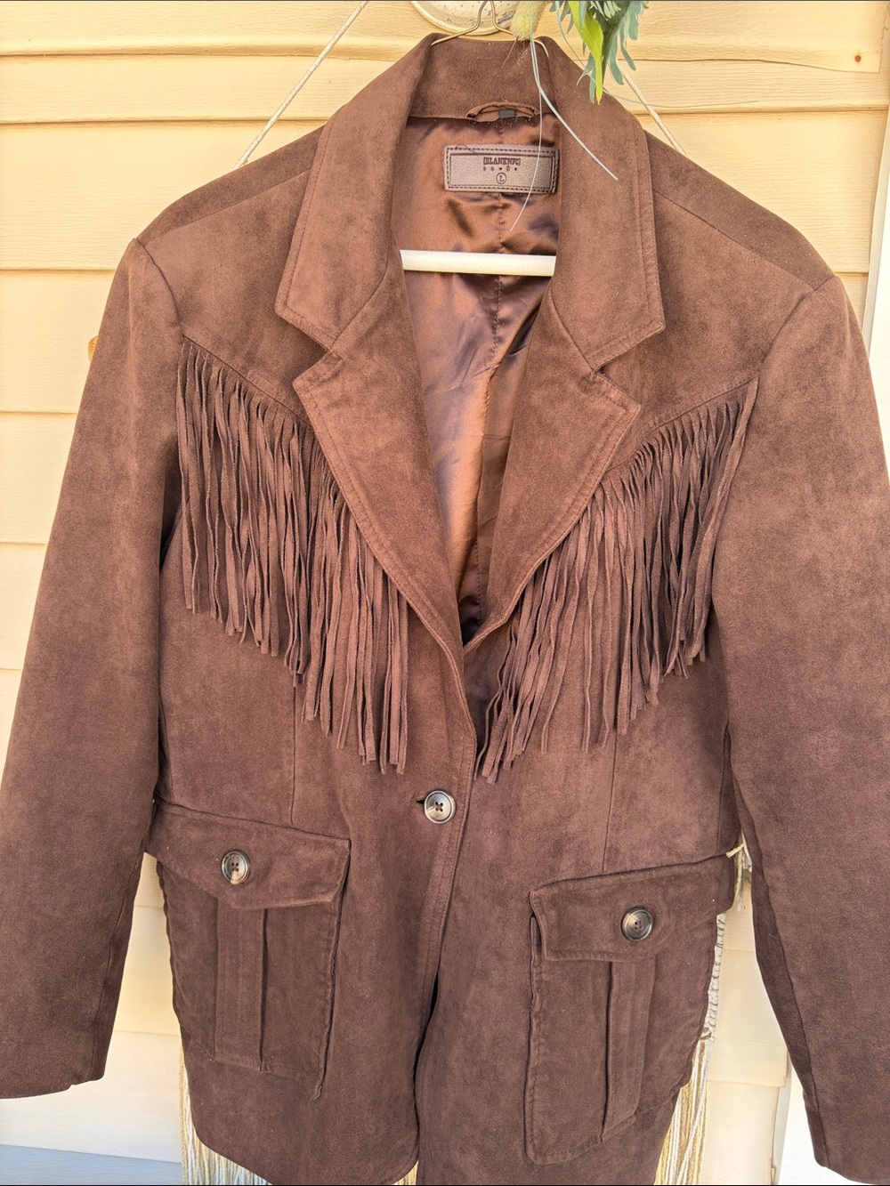 Classic Brown Suede Fringe Jacket - Women
